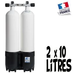 Bi-Bouteille De Plongée 2 X 10 Litres 230 Bars (Ø171mm) - Roth