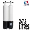 Bi-Bouteille De Plongée 2 X 7.5 Litres 230 Bars (Ø140mm) - Roth