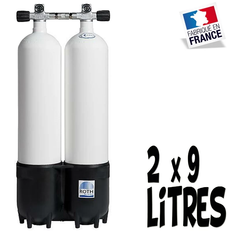 Bi-Bouteille De Plongée 2x9 Litres 230 Bars (Ø 171mm) - ROTH 1 Bi-Bouteille De Plongée 2x9 Litres 230 Bars (Ø 171mm) - ROTH
