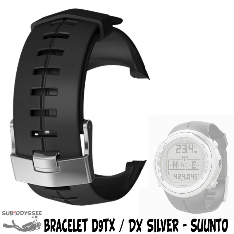 Bracelet Elastomere Pour D9tx & DX Silver - SUUNTO 1 Bracelet Elastomere Pour D9tx & DX Silver - SUUNTO