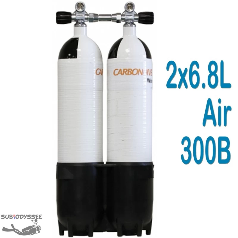 Bi Bouteille Carbone 6,8 Litres 300 Bars + Culot - CarbonDive 1 Bi Bouteille Carbone 6,8 Litres 300 Bars + Culot - CarbonDive