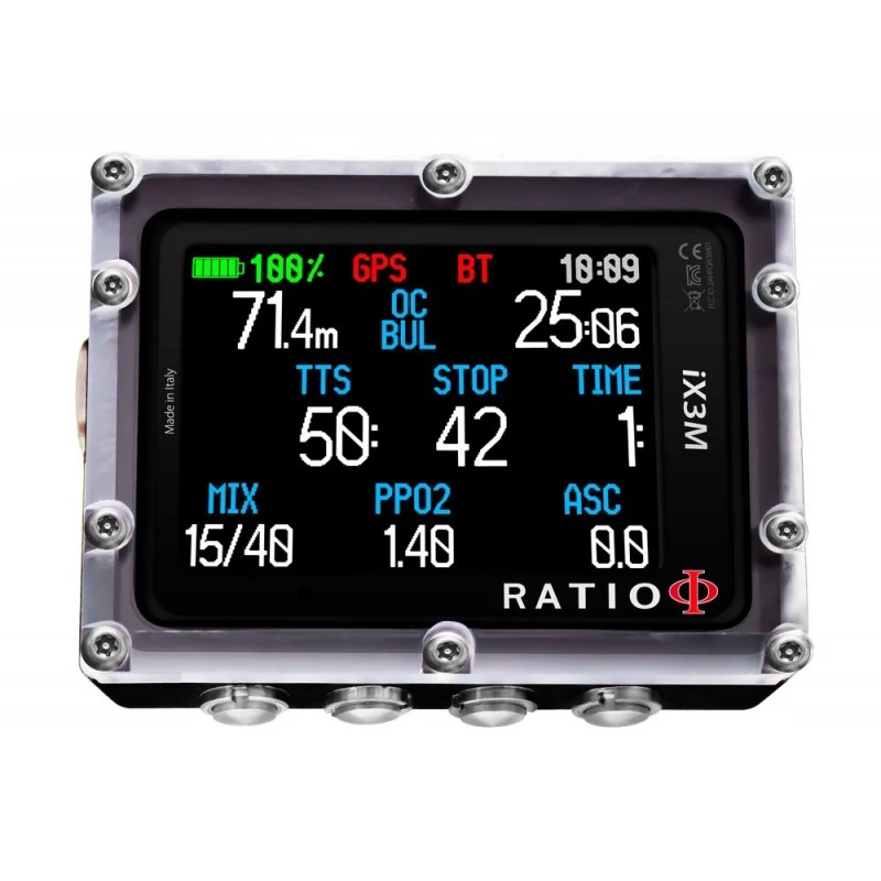 Ordinateur De Plongée IX3M TECH+ Air/Nitrox/Trimix Normoxique - RATIO 1 Ordinateur De Plongée IX3M TECH+ Air/Nitrox/Trimix Normoxique - RATIO